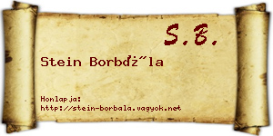 Stein Borbála névjegykártya